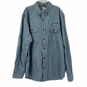 carhartt men's hickory stripe shirt denim quarter zip